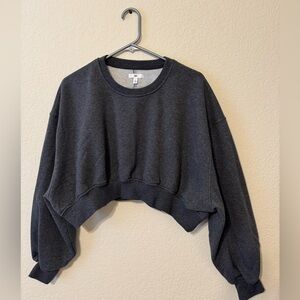 Dark Gray Cropped Sweatshirt